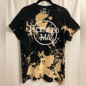 Fleetwood Mac acid wash bleached band tee shirt
